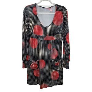 Shyde Retro Pattern Scoop Neck Mini /Tunic Dress No Size Or Fabric Tag